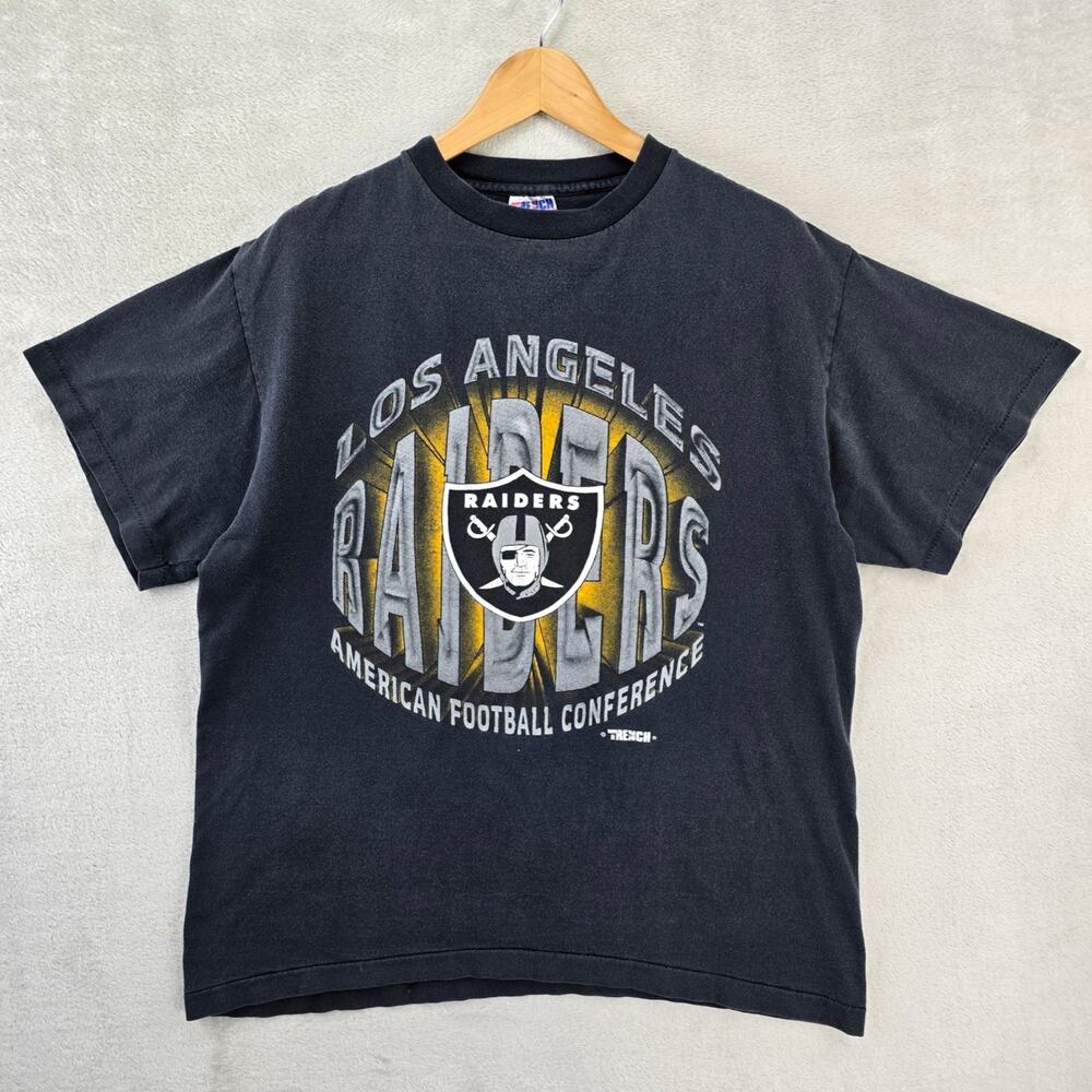 Vintage Los Angeles Raiders Trench Shirt XL Single Stitch Oakland Las Vegas